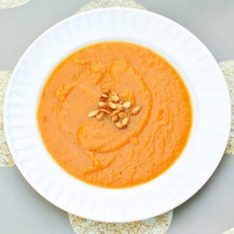 Bowl of Butternut Squash and Sweet Potato Soup