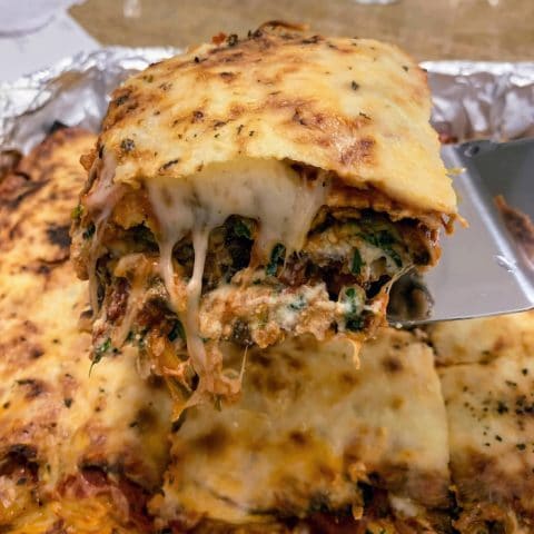 piece of vegetable matzo lasagna