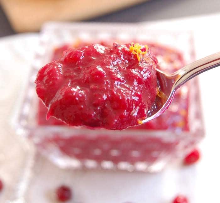 Spoonful of reduced sugar Orange-Ginger Cranberry Sauce