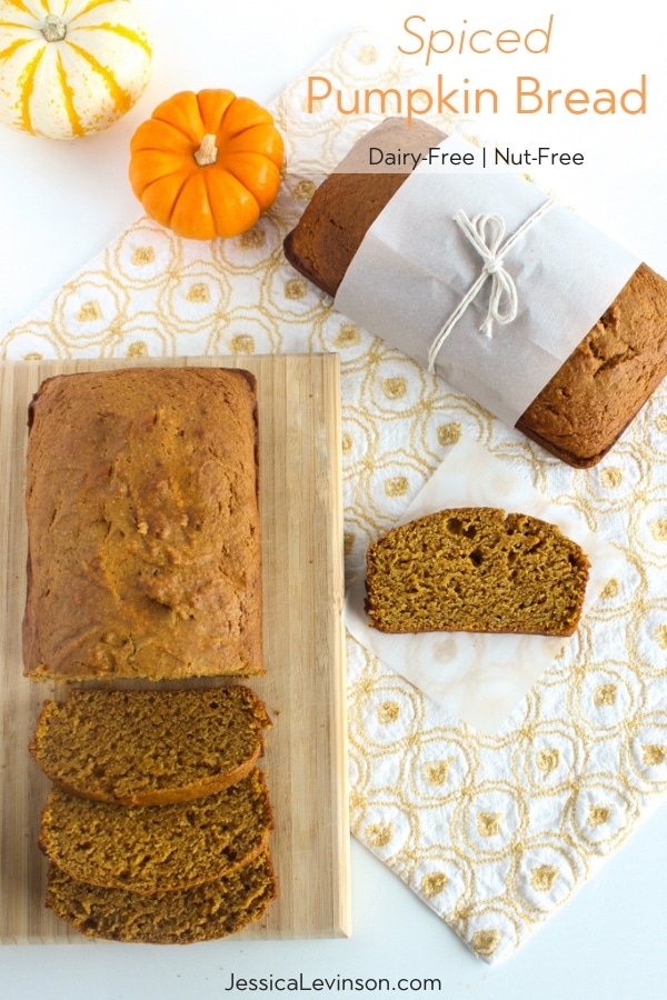 spiced pumpkin bread text overlay