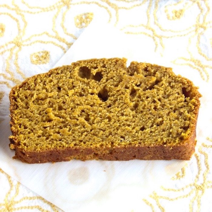 healthier spiced pumpkin bread made with whole grains