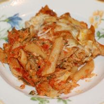Baked Ziti with Cauliflower and Spinach recipe