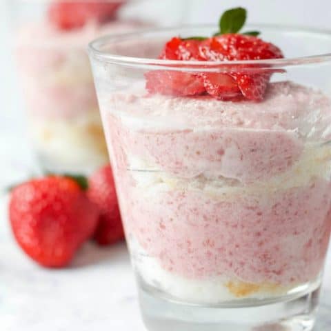 Close Up No-Bake Strawberry Mousse Parfaits