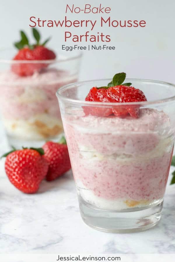 No-Bake Strawberry Mousse Parfaits Recipe {Egg-Free}