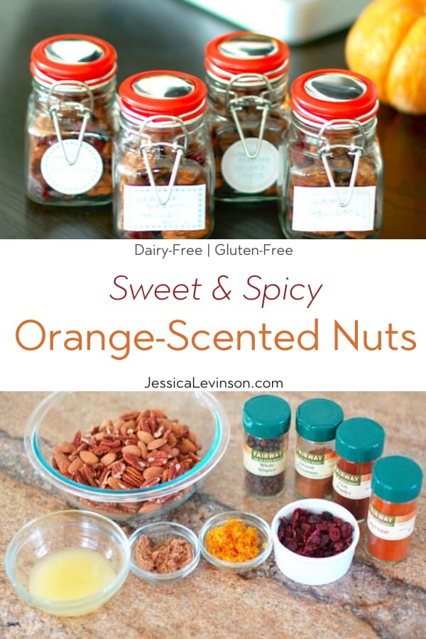 Orange-Scented Nuts Collage with Text Overlay