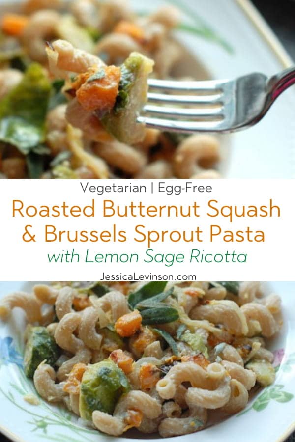Roasted Butternut Squash Pasta Collage with Text Overlay