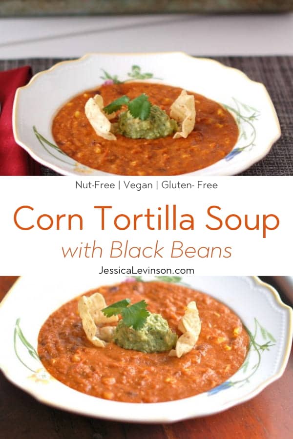 Vegan Corn Tortilla Soup Collage with Text