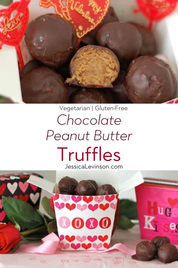 Chocolate Peanut Butter Truffles with Text Overlay