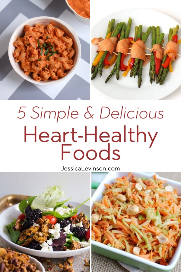 Heart-Healthy Foods Collage with Text Overlay