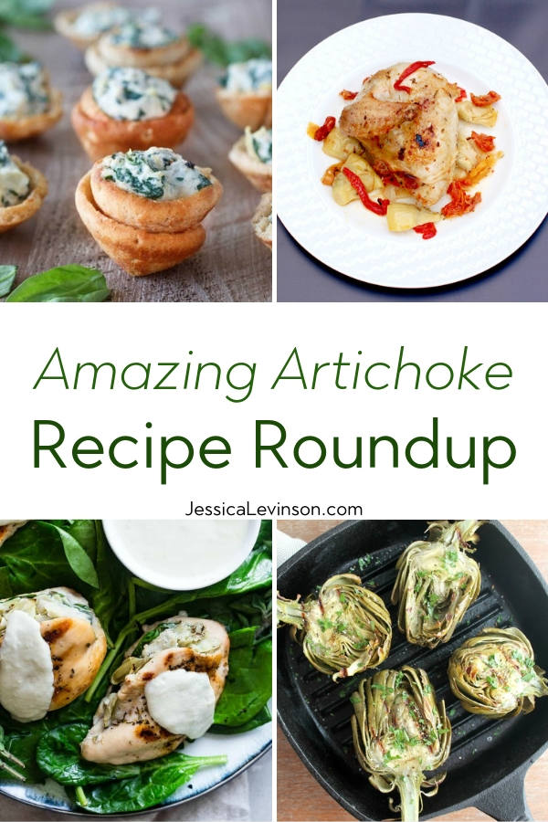 Artichoke Recipe Roundup with Text overlay