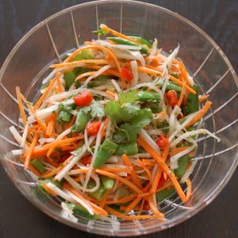 Thai Citrus Salad in Clear Bowl