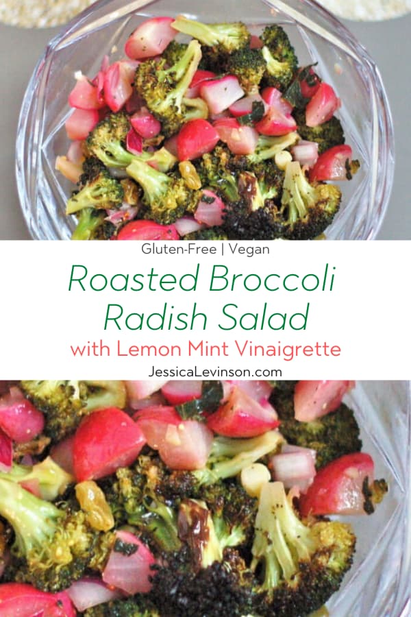 Roasted Broccoli Radish Salad Collage with Text Overlay