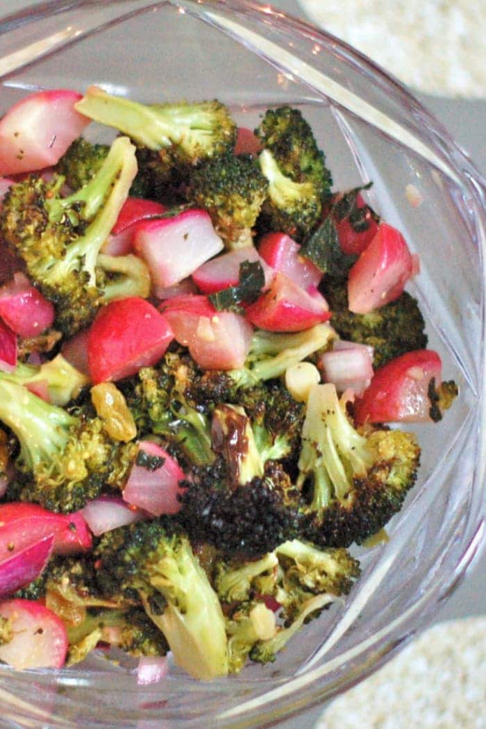 Roasted Broccoli Radish Salad Close Up