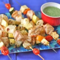 Summer Chicken Kebabs with Herb Sauce