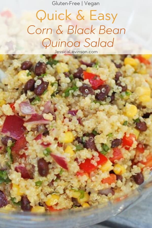 Corn and Black Bean Quinoa Salad Recipe {Gluten-Free, Vegetarian}