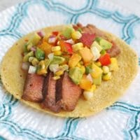 Soy-Marinated Steak Tacos with Nectarine Corn Salsa