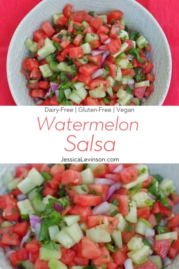 Watermelon Salsa Recipe Collage with Text Overlay