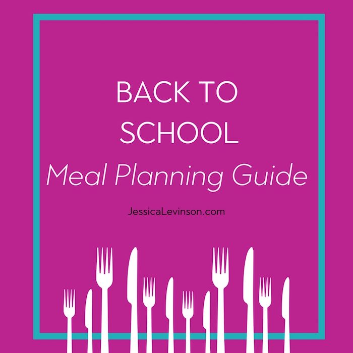 Get ready for back to school meal planning with these healthy and fun recipes, meal ideas, and tips for kids of all ages. You'll find enough recipes to try for the whole school year! via JessicaLevinson.com | #backtoschool #mealplanning #schoolmeals #breakfast #schoollunch #familydinner #healthymeals #feedingthefamily