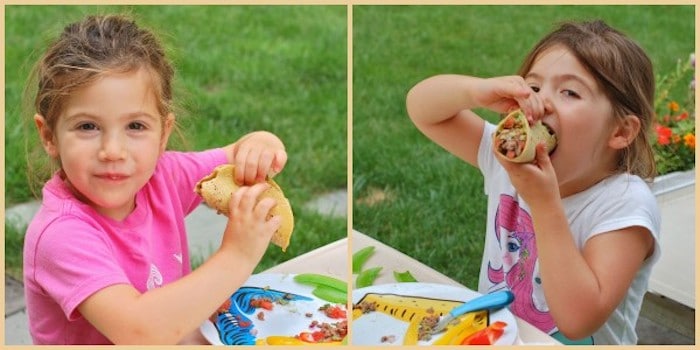 Girls Eating Chipotle Beef Tacos