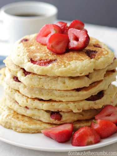 Strawberry Pancakes @ Don't Waste the Crumbs - Back to School Meal Planning