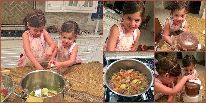 making homemade applesauce with the kids