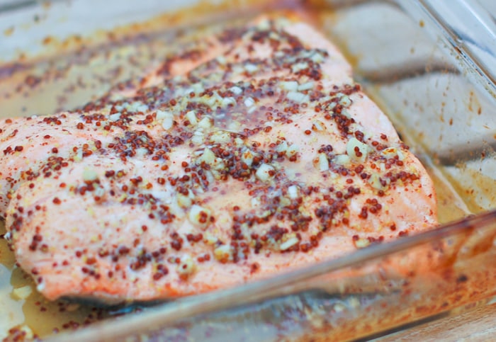 Orange Maple Salmon in baking dish-001