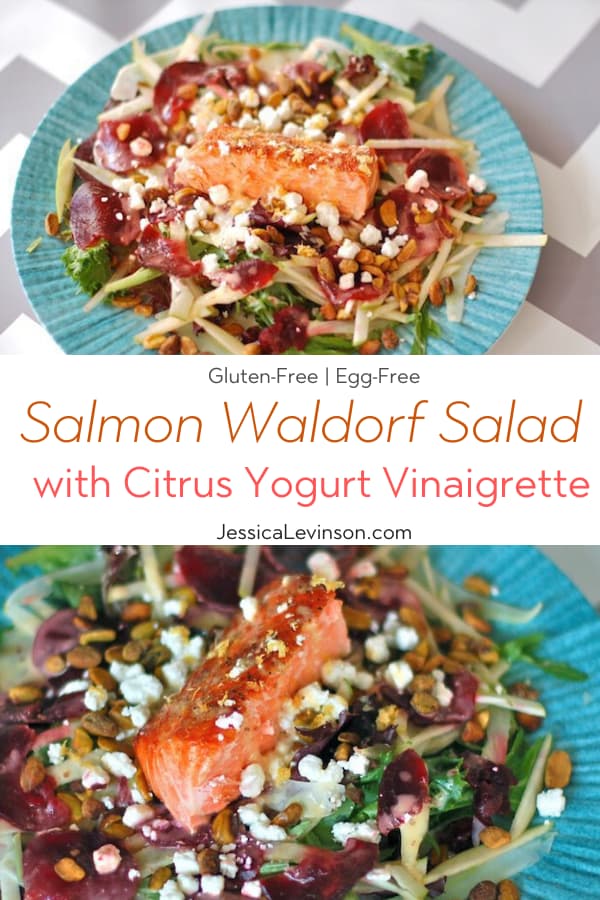 Salmon Waldorf Salad Collage with Text Overlay