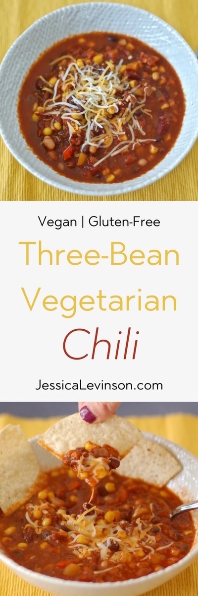 Three-Bean Vegetarian Chili {Gluten-Free, Dairy-Free}
