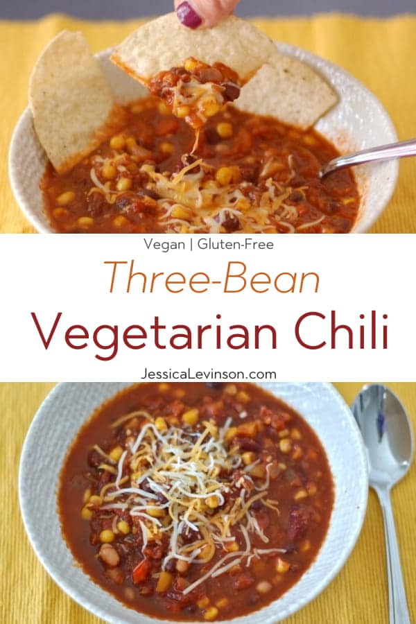 Three-Bean Vegetarian Chili {Gluten-Free, Dairy-Free}