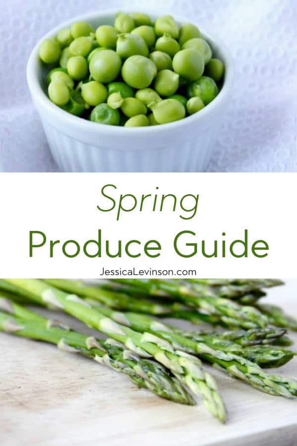 Spring Produce Guide with Text Overlay