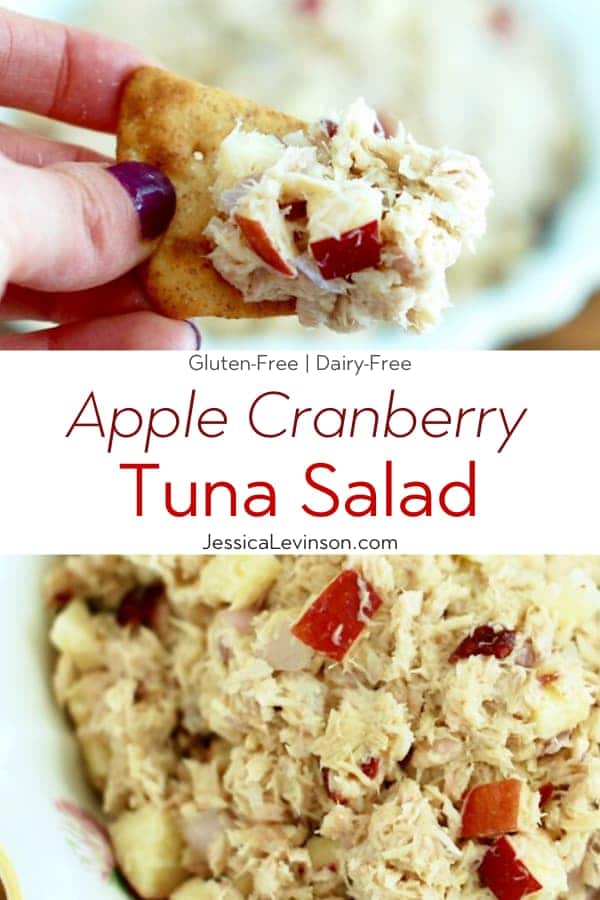 Apple Cranberry Tuna Salad Collage with Text Overlay