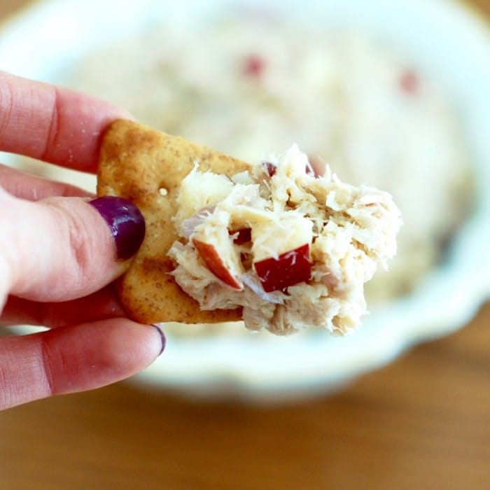 Apple Cranberry Tuna Salad on Cracker