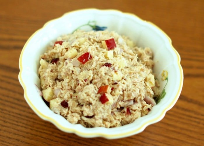 Apple Cranberry Tuna Salad in Bowl