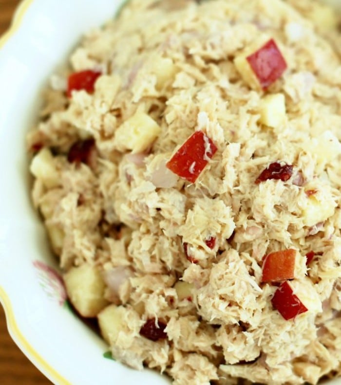 Apple Cranberry Tuna Salad Close Up