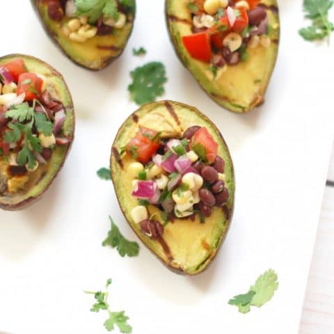 Grilled Avocados Stuffed with Corn & Black Bean Salsa