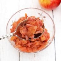 Sweet and spicy apple chutney is full of flavor and a delicious homemade condiment to serve with chicken, fish, and meat. It's also a great addition to a cheese plate. @jlevinsonrd