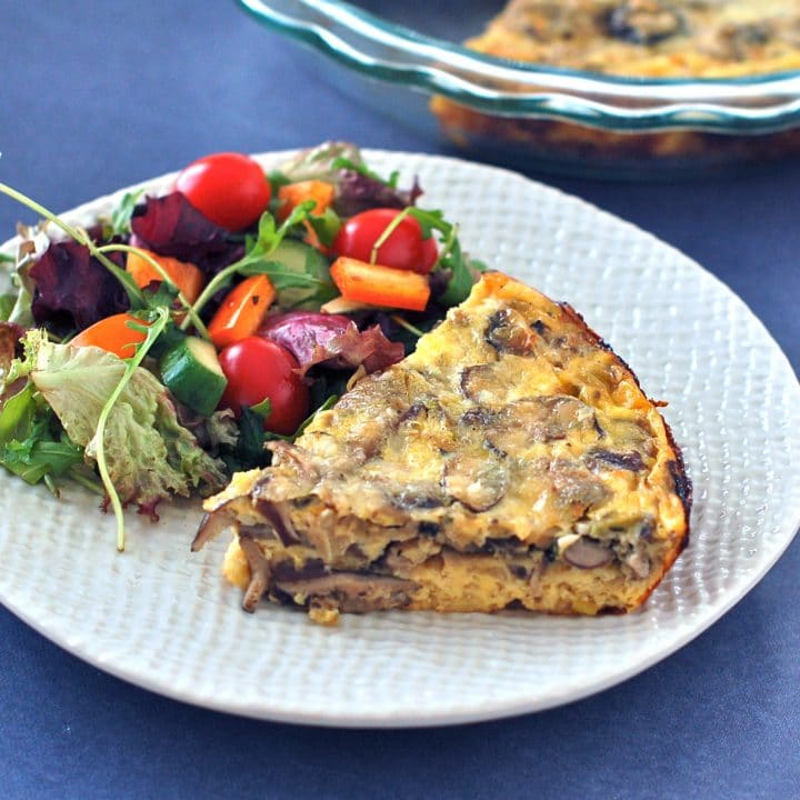 Baked Mushroom Leek Frittata {Gluten-Free, Vegetarian}