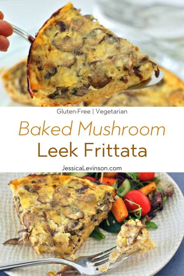 Baked Mushroom Leek Frittata with Text Overlay
