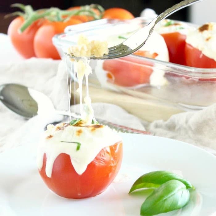 Caprese Couscous Stuffed Tomatoes Fork of Stringy Cheese