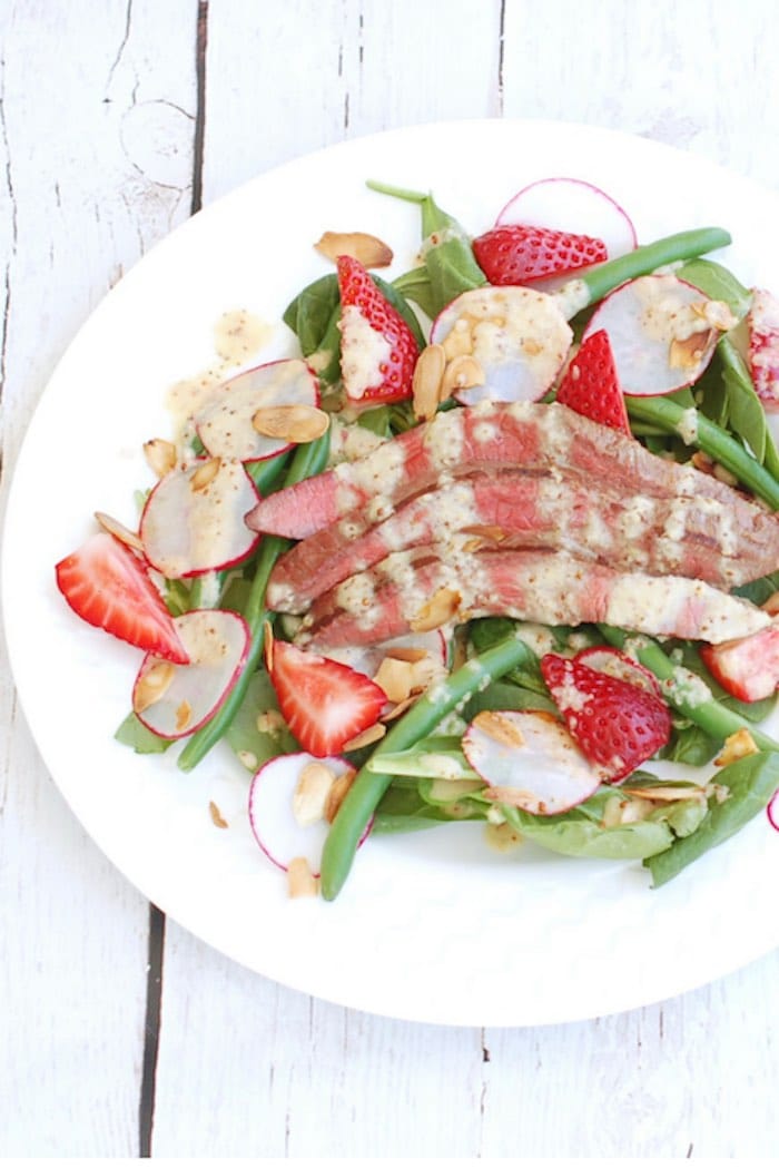 Summer Steak Salad Recipe on White Plate