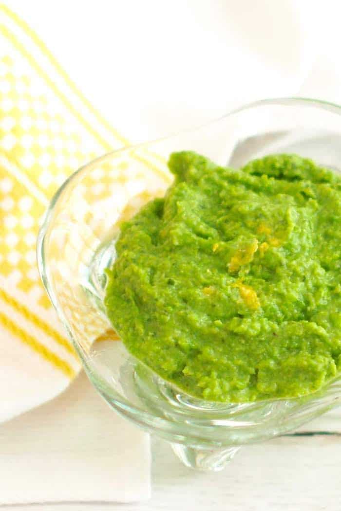 Minty Pea Dip Recipe Closeup