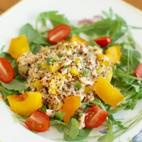 Salmon Peach Quinoa Salad