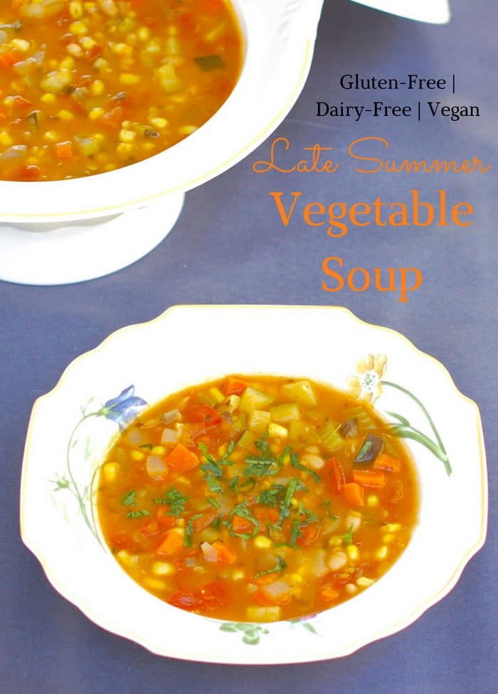 Late Summer Vegetable Soup with Text