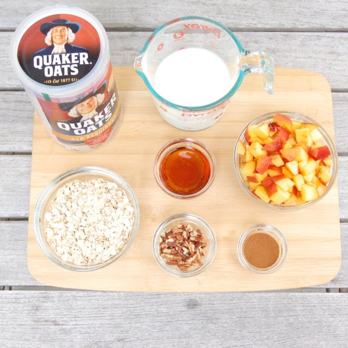 peaches and cream overnight oats ingredients