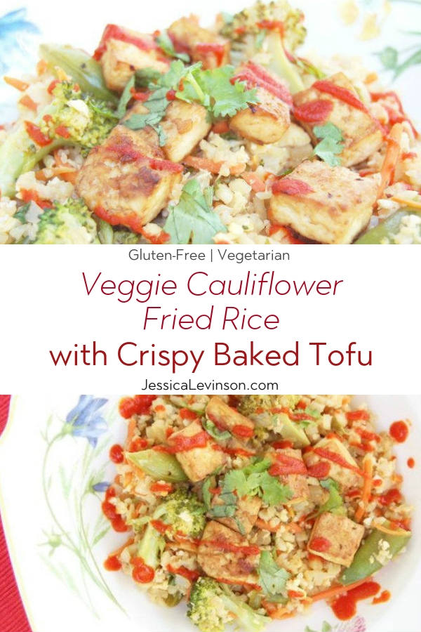 Veggie Cauliflower Fried Rice with Crispy Baked Tofu {Gluten-Free}