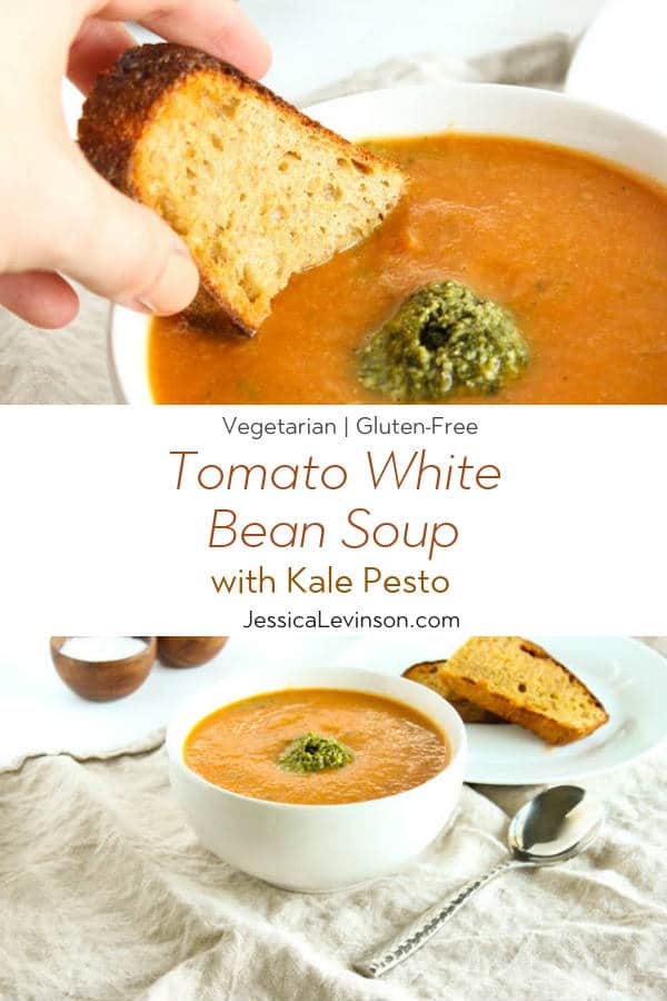 Tomato White Bean Soup with Text Overlay