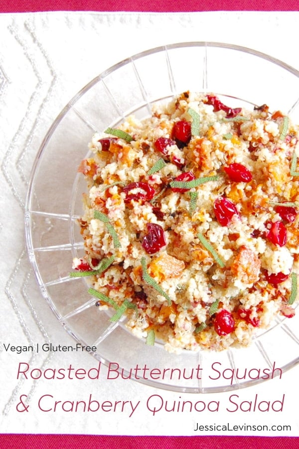 Butternut Squash and Cranberry Quinoa in serving bowl