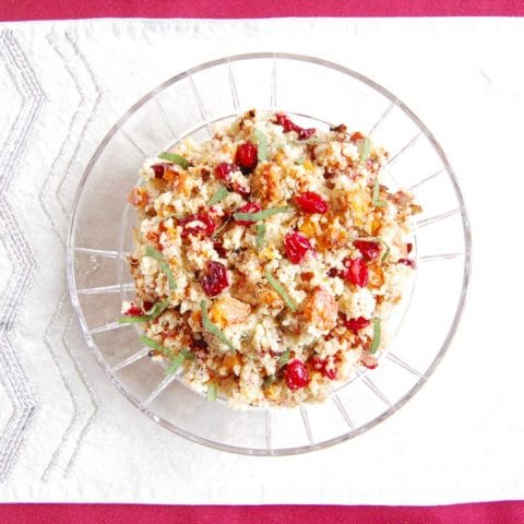 Roasted Butternut Squash and Cranberry Quinoa Salad with Cider Dijon Vinaigrette