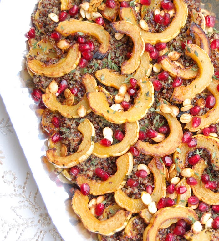 Maple-Roasted Delicata Squash Quinoa Salad Closeup