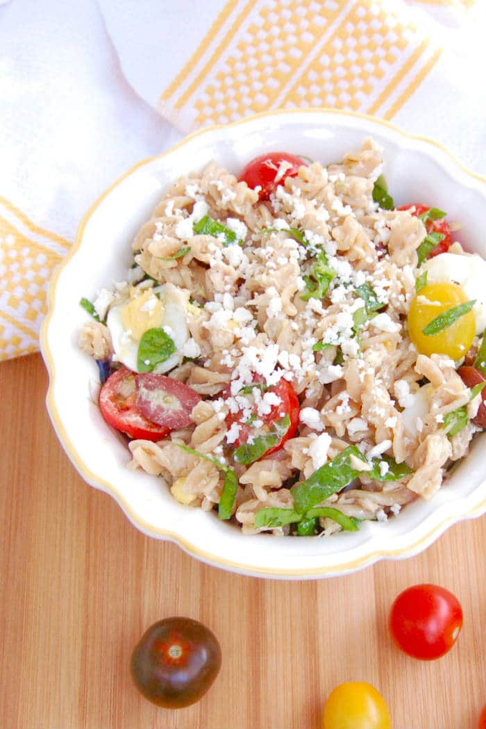 Nicoise Pasta Salad in Bowl